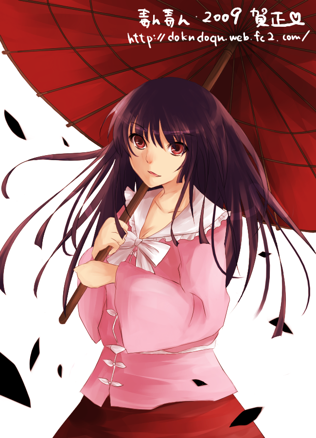 373, houraisan kaguya, touhou, 1girl, female focus, oil-paper umbrella, solo, umbrella