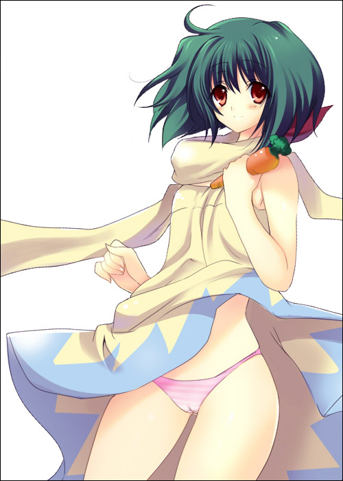 kumatora tatsumi, ranka lee, macross, macross frontier, 00s, carrot, panties, striped clothes, striped panties, underwear