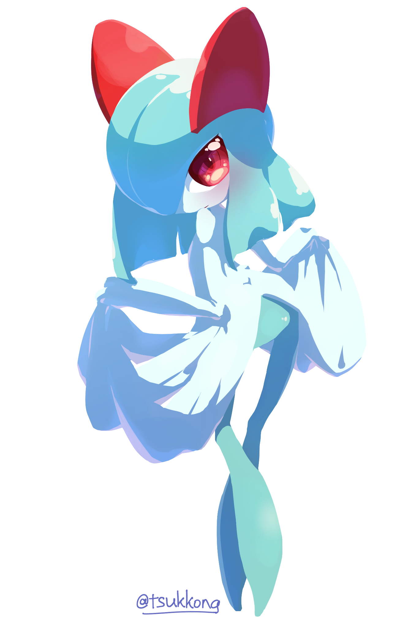 tsukkon, kirlia, nintendo, pokemon, 1girl, ass, blush, closed mouth, female focus, from behind, full body, gen 3 pokemon, green hair, hair over one eye, lifting own clothes, long hair, looking at viewer, looking back, no feet, no lineart, one eye covered, pokemon (creature), sidelocks, simple background, solo, standing, white background
