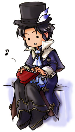 fuju, frederic chopin (trusty bell), trusty bell, lowres, 1boy, full body, hat, male focus, musical note, solo, white background