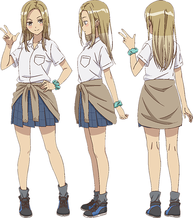yuuki asami, hige wo soru. soshite joshikousei wo hirou., anime coloring, brown hair, gyaru, medium hair, pleated skirt, shirt, skirt