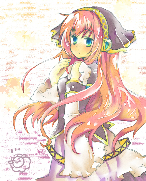 coyo (pp coyo), megurine luka, vocaloid, 1girl, blue eyes, female focus, long hair, pink hair, solo