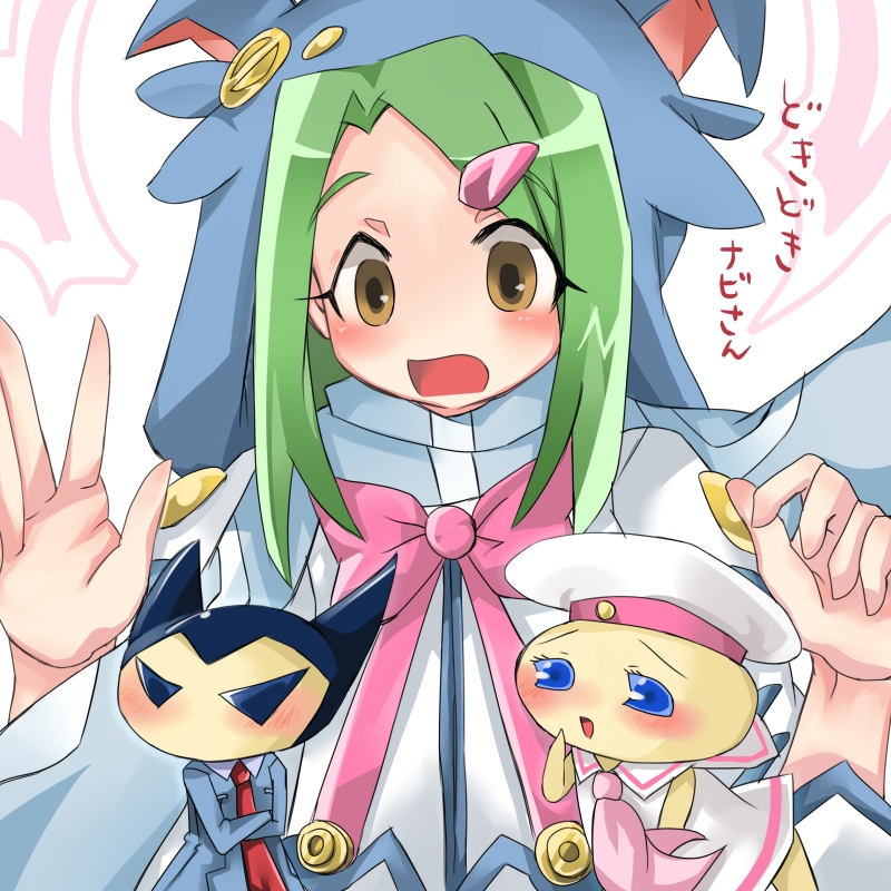 398nitori, yanagiya hagiko, shishidou imoko, shishidou sakura, soldier ul, sora wo kakeru shoujo, bad id, bad pixiv id, 00s, 1girl, blush, brown eyes, green hair, hair ornament, no nose, ribbon, scarf
