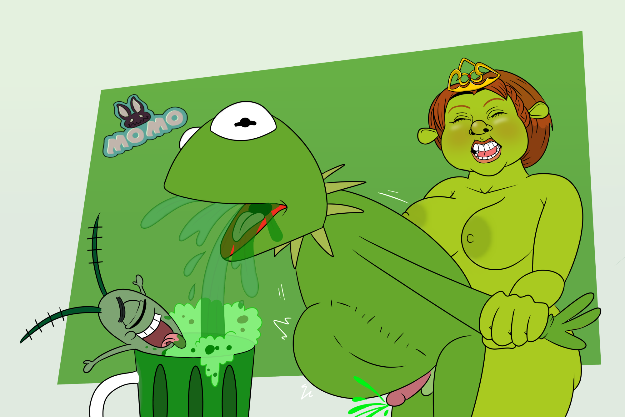Rule34 – If it exists, there is porn of it / kermit the frog, princess fiona, sheldon j. plankton / 8672246