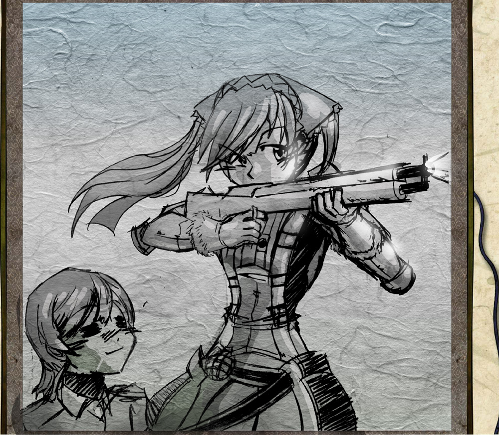 alicia melchiott, dallas wyatt, senjou no valkyria (series), senjou no valkyria 1, 00s, gun, long hair, rifle, twintails, weapon
