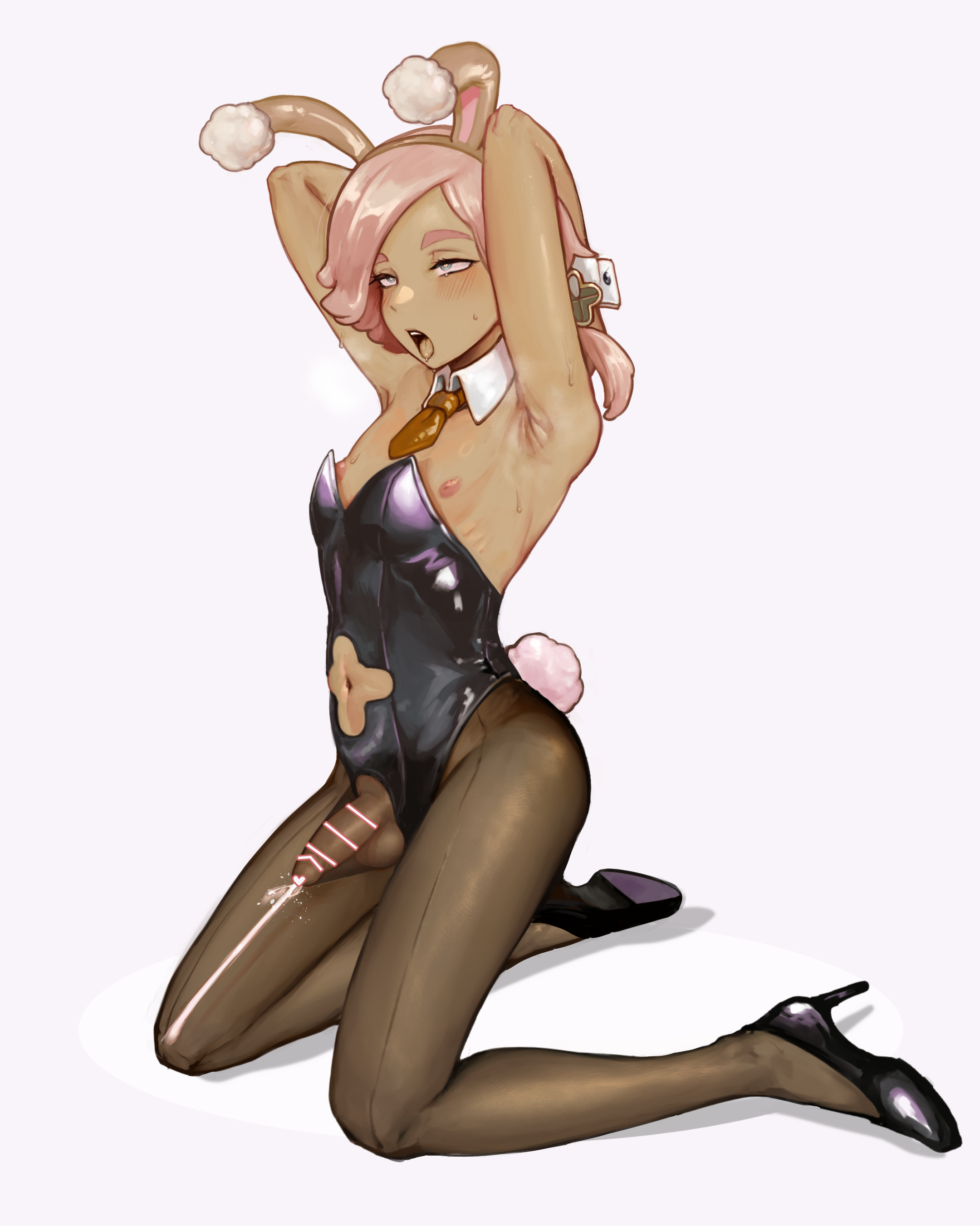 nohtuy, ilima (pokemon), nintendo, pokemon, pokemon sm, cum, leotard, pantyhose, penis, testicles