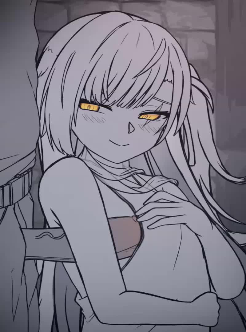 xandier59, commander (girls' frontline), leva (girls' frontline 2), ump45 (diamond flower) (girls' frontline), ump45 (girls' frontline), girls' frontline, girls' frontline 2: exilium, animated, tagme, video, 1boy, 1girl, armpit focus, armpit sex, armpits, blush, cloth glansjob, clothed sex, cum, cum in clothes, cum through clothes, dress, ejaculation, ejaculation under clothes, flat chest, glansjob, glowing, glowing eyes, greyscale, grin, hetero, large penis, long hair, monochrome, official alternate costume, partially colored, penis, penis under another's clothes, scar, scar across eye, scar on face, see-through scarf, sleeveless, sleeveless dress, smile, solo focus, sweat, uncensored, veins, veiny penis, yellow eyes