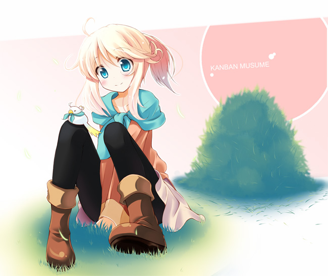 komone ushio, esia mariveninne (komone ushio), original, duplicate, boots, leggings, pantyhose, ponytail, solo