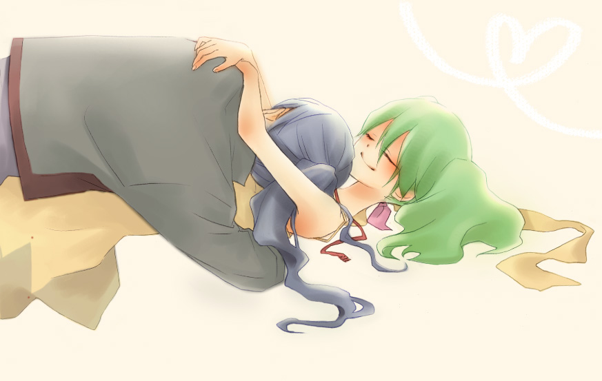 naoto (tulip), ranka lee, saotome alto, macross, macross frontier, bad id, bad pixiv id, 00s, 1boy, 1girl, closed eyes, couple, hetero, lying, smile