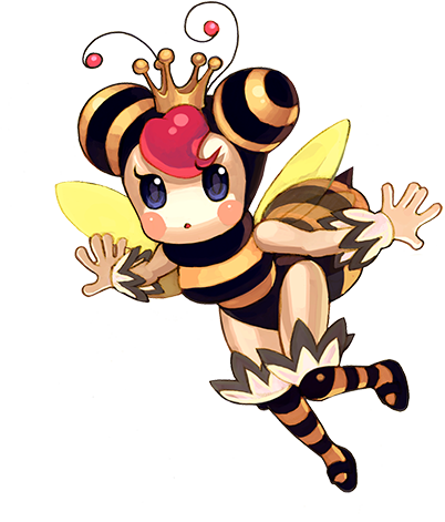 asgard, nexon, artist request, character request, lowres, official art, second-party source, 1girl, antennae, arthropod girl, bee girl, black hood, black leotard, black shoes, black socks, blue eyes, blush, crown, eyelashes, full body, gold crown, heattech leotard, insect girl, insect wings, kneehighs, knees together feet apart, leotard, mary janes, mini crown, no nose, open hands, open mouth, outstretched arms, red hair, shoes, simple background, socks, solo, spread arms, striped clothes, striped hood, striped leotard, striped socks, transparent background, turtleneck, white wrist cuffs, wings, wrist cuffs, yellow hood, yellow leotard, yellow socks, yellow wings