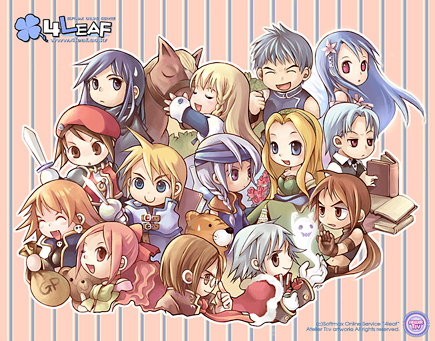 tiv, anais del caril, benya (tales weaver), boris jinneman, cloe da pontina, isaac ducastel, ispin charles, joshua von arnim, lanziee rozen kranz, lucian kaltz, maximin liebkne, mila nebraska, nayatrei, sivelin uuo, tichiel juspian, nexon, softmax, tales weaver, archived source, commentary, commentary request, english commentary, korean commentary, lowres, official art, photoshop (medium), 4leaf, 6+boys, 6+girls, adjusting eyewear, aqua hair, armor, belt, belt buckle, beret, black coat, black cross tie, black hair, black shirt, black vest, blonde hair, blue headband, blue sleeves, book, bow, braid, braided ponytail, brown belt, brown capelet, brown coat, brown eyes, brown hair, brown sleeves, buckle, cape, capelet, chibi, chibi only, closed eyes, coat, crop top, cropped shirt, cross tie, dated commentary, dress, everyone, flower, fur-trimmed cape, fur trim, glasses, gloves, green dress, green hairband, grey cloak, grey eyes, grey hair, group picture, hair bow, hair intakes, hairband, hat, headband, high collar, holding, holding sack, holding sword, holding weapon, horse, hug, long dress, long hair, low-braided long hair, low-tied long hair, low ponytail, midriff, multiple boys, multiple girls, open book, open mouth, orange hair, pauldrons, pink eyes, pink flower, pink hair, ponytail, princess, princess dress, profile, reading, red bow, red cape, red hat, red vest, sack, shirt, shoulder armor, simple background, single braid, single pauldron, sleeve cuffs, sleeveless, sleeveless shirt, smile, strapless, strapless dress, striped background, stuffed animal, stuffed toy, sweatdrop, sword, teddy bear, vest, wavy hair, weapon, white capelet, white gloves, white sleeves, wing collar