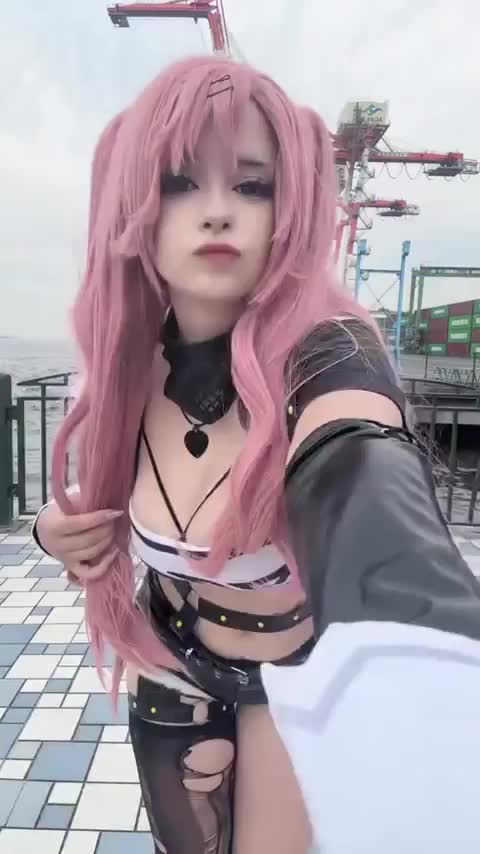 nicole demara, real life, zenless zone zero, animated, audible music, audible speech, english audio, sound, tagme, video, 1girl, black ribbon, black shorts, bouncing breasts, breasts, cleavage, cosplay, dancing, female focus, heart, heart necklace, large breasts, looking at viewer, necklace, nicole demara (cosplay), pink hair, ribbon, saltedfishcakes, shorts, solo, thick thighs, thighs