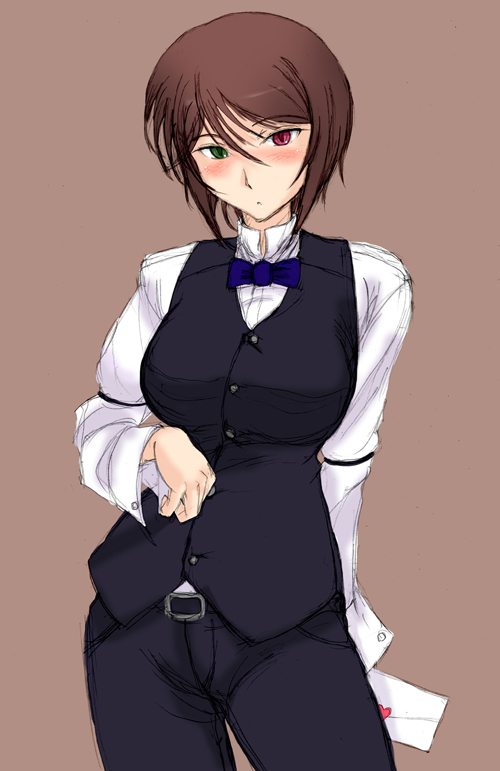 souseiseki, rozen maiden, 00s, aged up, brown hair, casual, heterochromia, short hair