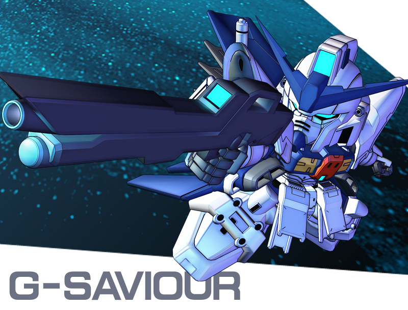 yugo ama toki, g-saviour gundam, gundam, gundam g-saviour, bad id, bad pixiv id, beam rifle, chibi, energy gun, gun, mecha, no humans, robot, solo, weapon