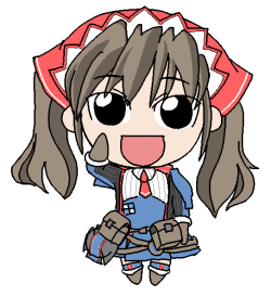 alicia melchiott, senjou no valkyria, senjou no valkyria (series), senjou no valkyria 1, lowres, 00s, 1girl, chibi, female focus, military, military uniform, simple background, solo, twintails, white background