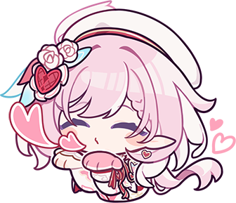 elysia (hi love elf) (honkai impact), elysia (honkai impact), honkai (series), honkai impact 3rd, chinese commentary, commentary request, lowres, official art, 1girl, beret, blowing kiss, chibi, chibi only, earrings, elf, hat, heart, heart earrings, jewelry, long hair, multicolored hair, pink hair, pointy ears, solo, transparent background, two-tone hair, very long hair, white hair