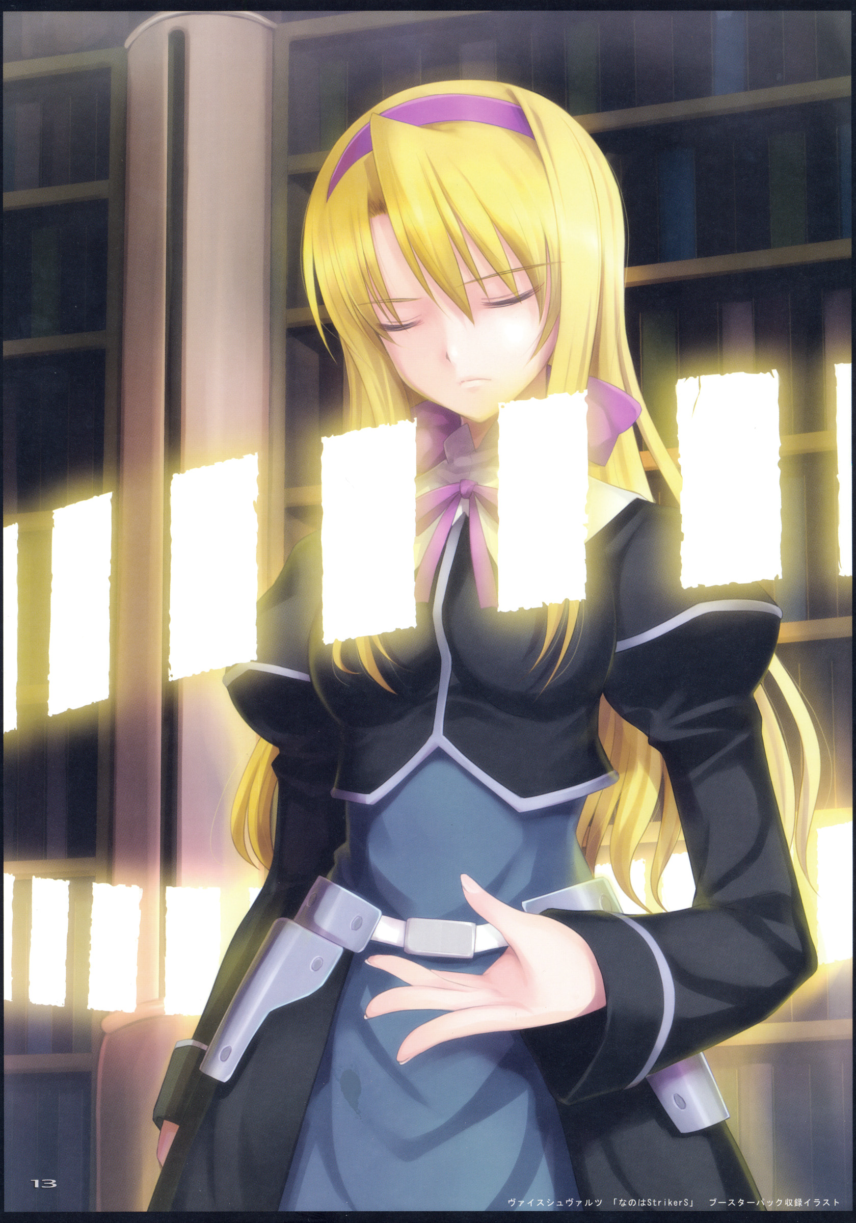 mikazuki akira!, carim gracia, lyrical nanoha, mahou shoujo lyrical nanoha, mahou shoujo lyrical nanoha strikers, absurdres, highres, 00s, blonde hair, ribbon, solo