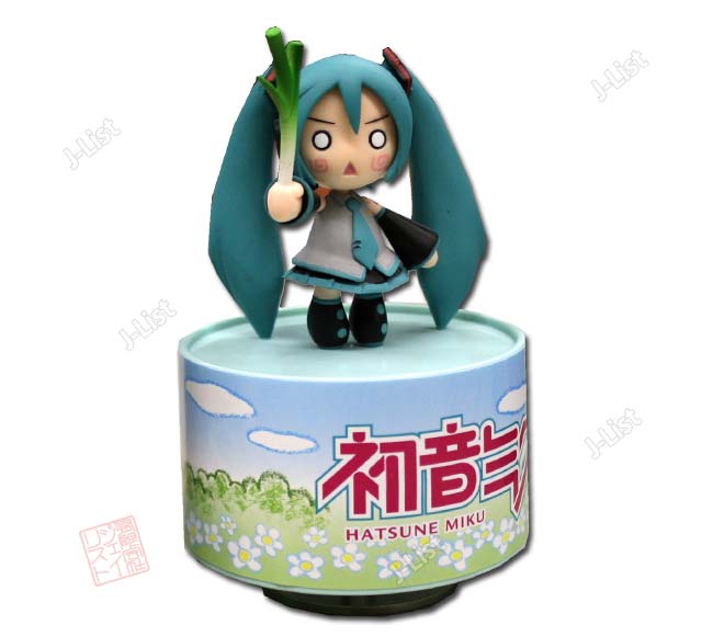 hatsune miku, vocaloid, 1girl, female focus, figure, long hair, music box, solo, very long hair, watermark