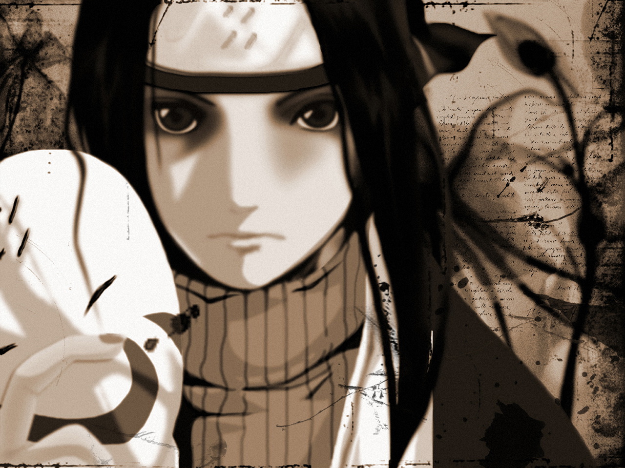 haku (naruto), naruto (classic), naruto (series), artist request, 1boy, male focus, mask, solo, trap