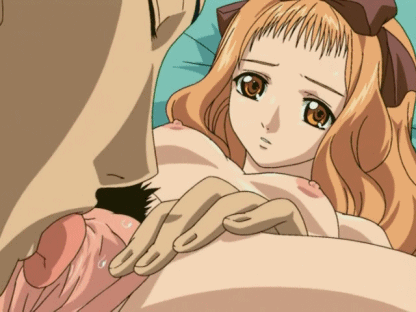 nakakouji ayano, genmukan, animated, animated gif, lowres, breasts, cunnilingus, long hair, nipples, oral, orange hair, penis, pubic hair, pussy, spread pussy, uncensored