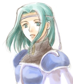 fiora (fire emblem), fire emblem, fire emblem: the blazing blade, nintendo, pegasus knight uniform (fire emblem), lowres, 1girl, armor, green eyes, green hair