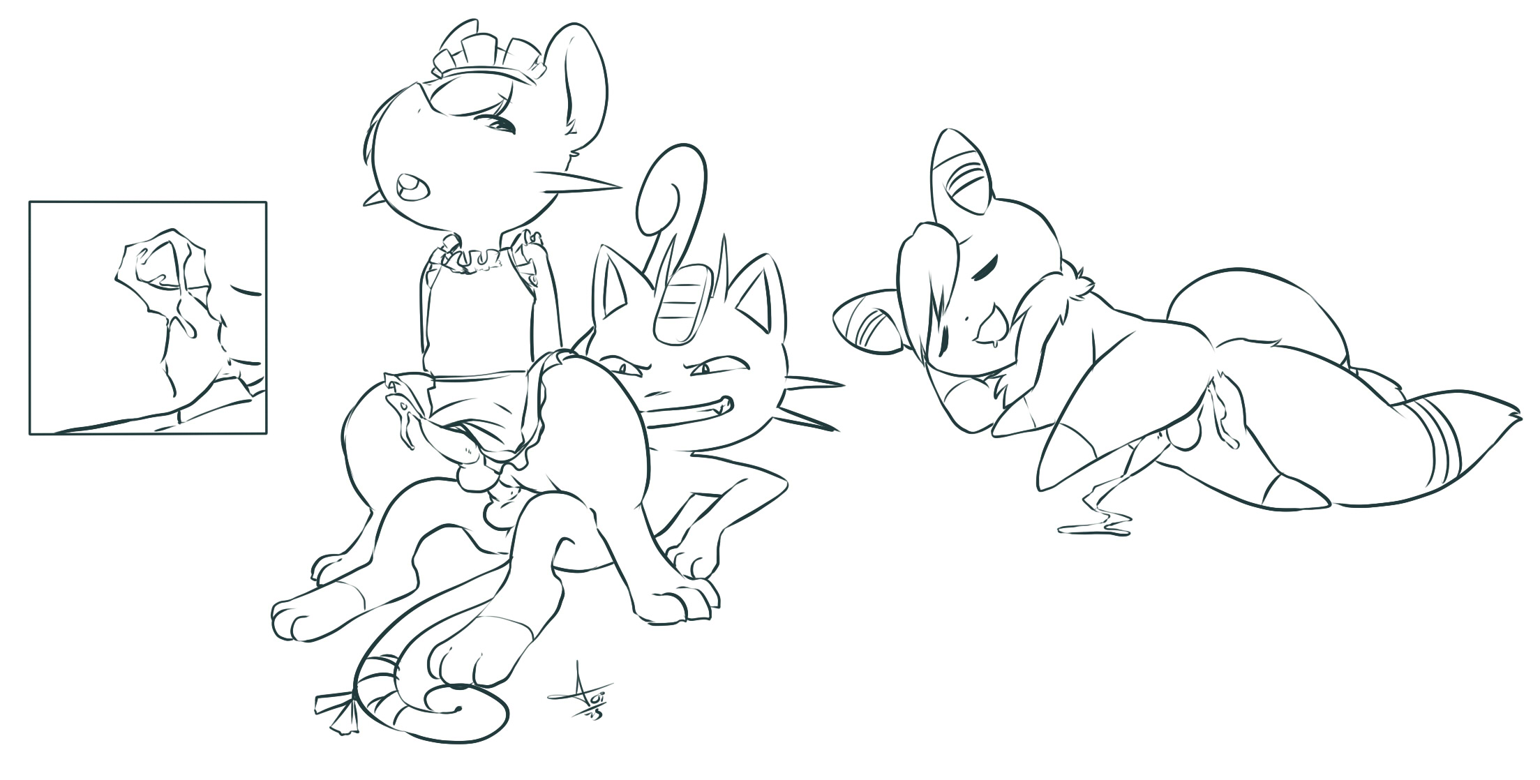 Rule34 – If it exists, there is porn of it / aogami, meowstic, meowth, rattata / 192670