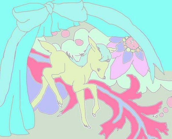 oyspe, rosa, image sample, md5 mismatch, pixiv sample, resolution mismatch, source larger, baby animal, cerbiatto, dog, flower, horse, no humans, pastels, pink theme, pony (animal), puppy, ribbon