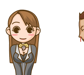 diego armando, mia fey, ace attorney, capcom, phoenix wright: ace attorney – trials and tribulations, animated, animated gif, artist request, lowres, 1boy, 1girl, blood, blush stickers, bouncing breasts, breasts, jiggle, nosebleed, punching