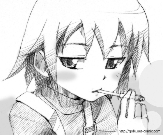 gofu, aihara kazumi, kyou no go no ni, traditional media, 00s, greyscale, monochrome, pen, sketch, solo