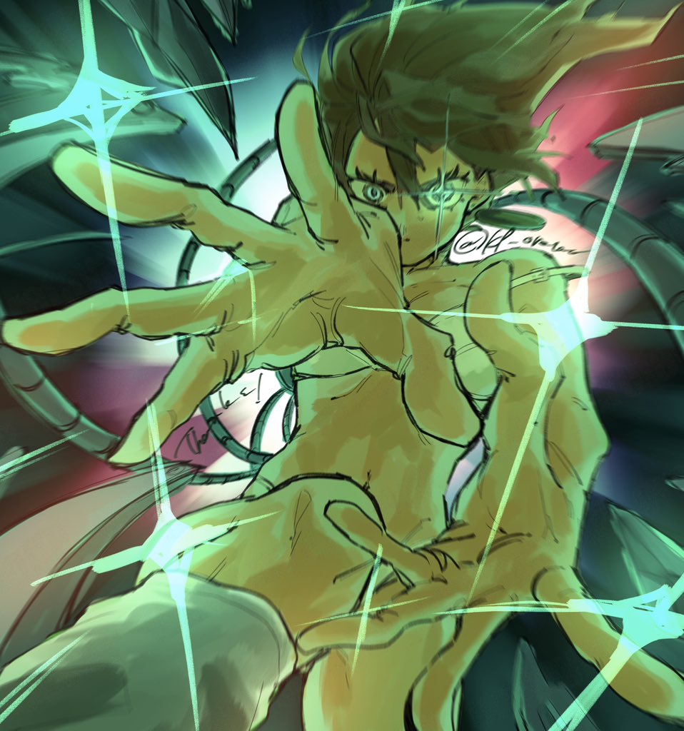 kp oretayao, ayase momo, dandadan, 1girl, bra, breasts, brown hair, cleavage, feet out of frame, floating hair, furrowed brow, hair between eyes, loose socks, medium breasts, medium hair, midriff, navel, outstretched hand, panties, socks, solo, sparkle, sparkling eyes, twitter username, underwear, white bra, white panties
