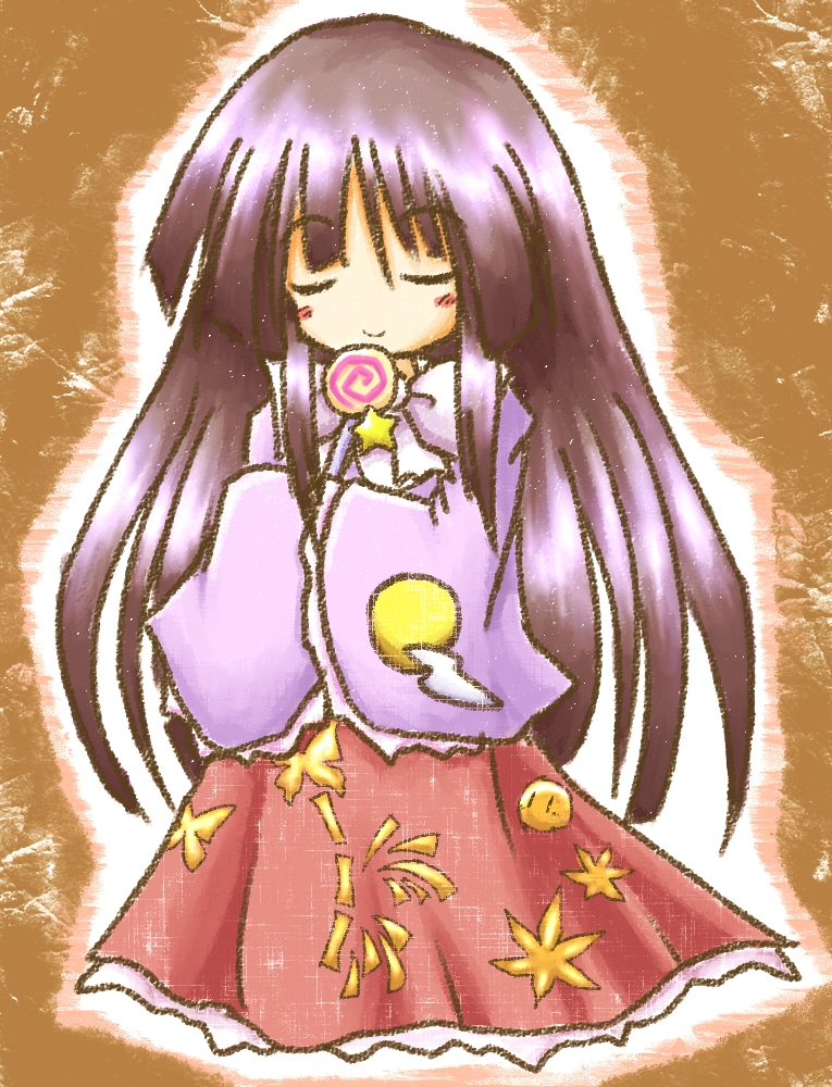 tilde (ice cube), houraisan kaguya, touhou, bad id, bad pixiv id, 1girl, black hair, closed eyes, female focus, full body, long hair, solo, standing