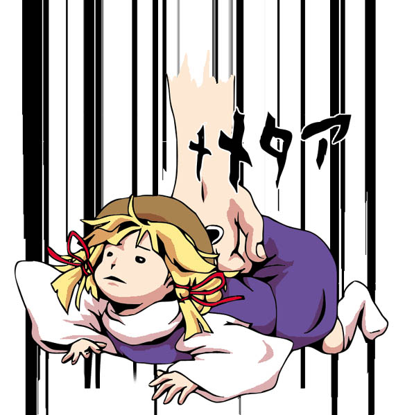 moto usagi, moriya suwako, will anthonio zeppeli, jojo no kimyou na bouken, touhou, bad id, bad pixiv id, 1girl, blonde hair, crossover, female focus, hat, long sleeves, parody, punching, short hair, socks, solo focus, thighhighs, what