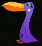 lowres, non-web source, 1girl, animal, bird, myrobotgirls, pelican girl, toucan