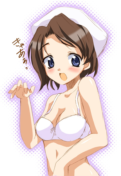 kanae arisu, shannon (umineko), umineko no naku koro ni, 00s, 1girl, blush, bra, breasts, cleavage, female focus, lingerie, medium breasts, solo, underwear