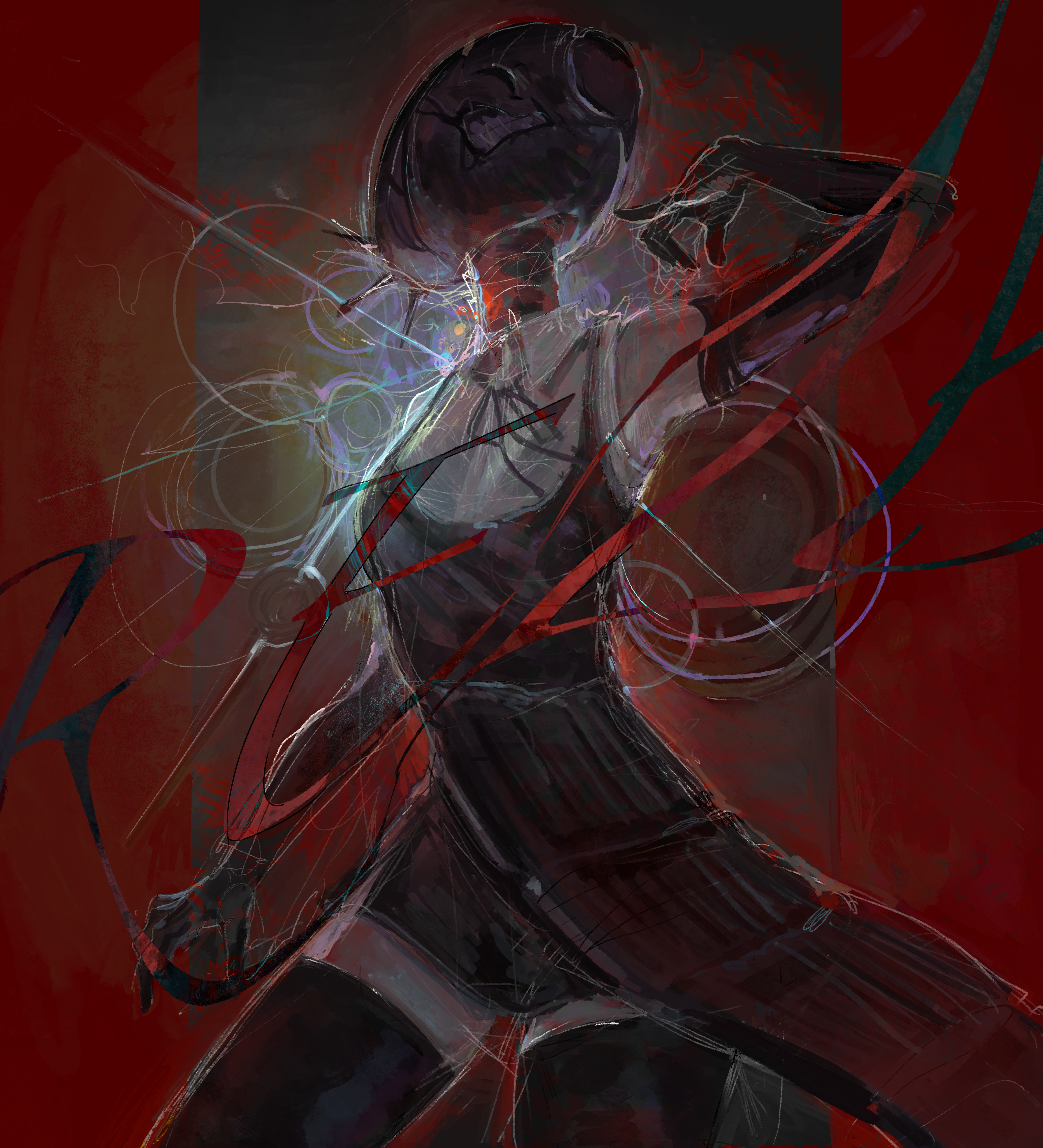 si (sitisi 28), bomb devil (chainsaw man), chainsaw man, absurdres, highres, 1girl, apron, black apron, black gloves, black ribbon, black shorts, black thighhighs, character name, collared shirt, dynamite, elbow gloves, explosive, gloves, neck ribbon, object head, ribbon, shirt, shorts, sleeveless, sleeveless shirt, solo, thighhighs, white shirt