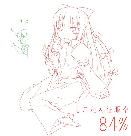 ex-keine, fujiwara no mokou, kamishirasawa keine, touhou, translation request, 2girls, female focus, horns, monochrome, multiple girls, multiple monochrome, open clothes, open shirt, shirt, sitting, slit pupils, suspenders, tears