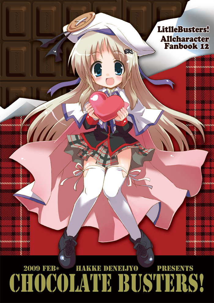hizuki yayoi, noumi kudryavka, little busters!, fang, heart, solo, thighhighs, zettai ryouiki