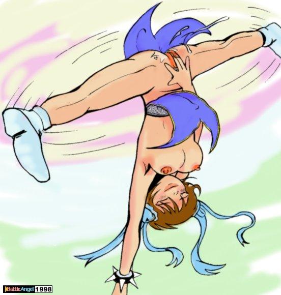 chun-li, capcom, street fighter, street fighter ii (series), 1990s (style), 1girl, fingering, masturbation, no panties, retro artstyle, topless female, uncensored