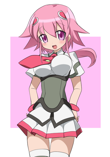 meiro (yuu), shishidou akiha, sora wo kakeru shoujo, 00s, 1girl, female focus, pink eyes, pink hair, school uniform, serafuku, solo, thighhighs