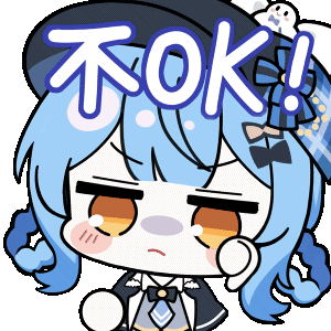 chunye haruya, tachibana sherry, mahou shoujo no majo saiban, animated, animated gif, artist collaboration, lowres, translation request, 1girl, black capelet, black hat, blue hair, blunt bangs, braid, braided hair rings, capelet, chibi, chibi only, frown, hair rings, hat, jitome, looking at viewer, nekoyashiki riri, no nose, short hair, simple background, solo, thumbs down, transparent background, upper body, yellow eyes