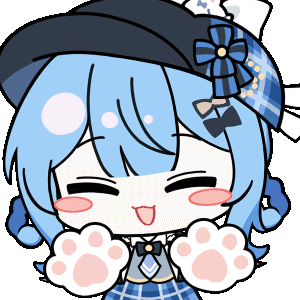 chunye haruya, tachibana sherry, mahou shoujo no majo saiban, animated, animated gif, artist collaboration, lowres, 1girl, :3, :d, animal hands, black capelet, black hat, blue hair, blush stickers, braid, braided hair rings, capelet, cat paws, chibi, chibi only, closed eyes, facing viewer, gloves, hair rings, hat, nekoyashiki riri, no nose, open mouth, paw gloves, short hair, simple background, smile, solo, transparent background