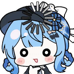 chunye haruya, tachibana sherry, mahou shoujo no majo saiban, animated, animated gif, artist collaboration, lowres, 1girl, black capelet, black hat, blue hair, blush stickers, braid, braided hair rings, capelet, chibi, chibi only, confused, hair rings, hand on own chin, hat, loading icon, nekoyashiki riri, no nose, open mouth, short hair, simple background, smile, solo, stroking own chin, transparent background, upper body