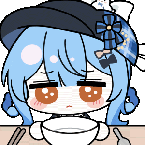 chunye haruya, tachibana sherry, mahou shoujo no majo saiban, animated, animated gif, artist collaboration, lowres, 1girl, :<, black hat, blue hair, blunt bangs, blush stickers, bowl, braid, braided hair rings, brown eyes, chibi, chibi only, closed mouth, hair rings, hat, holding, holding bowl, looking at viewer, nekoyashiki riri, no nose, pleading eyes, short hair, simple background, solo, transparent background, upper body