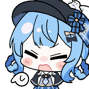 chunye haruya, tachibana sherry, mahou shoujo no majo saiban, animated, animated gif, artist collaboration, lowres, 1girl, angry, black capelet, black hat, blue hair, blush stickers, braid, braided hair rings, capelet, chibi, chibi only, closed eyes, facing viewer, hair rings, hat, nekoyashiki riri, no nose, open mouth, pointing, pointing at viewer, puff of air, short hair, simple background, solo, transparent background, upper body