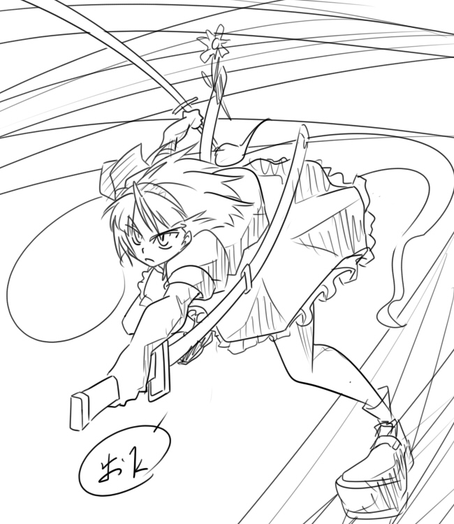 wabi (wbsk), wabi tsubaki, konpaku youmu, konpaku youmu (ghost), touhou, 1girl, female focus, flower, greyscale, hairband, hitodama, katana, monochrome, short hair, solo, sword, weapon
