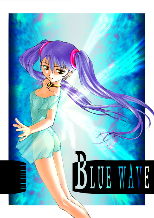 tamahiyo, hoshino ruri, kidou senkan nadesico, 1girl, breasts, choker, covered erect nipples, dress, earrings, female focus, jewelry, long hair, no panties, purple hair, see-through clothes, small breasts, solo, twintails, very long hair