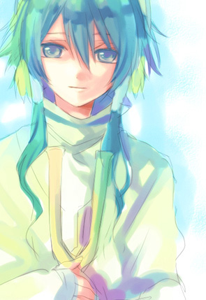 ion (tales), tales of (series), tales of the abyss, lowres, 00s, 1boy, green eyes, green hair, hair tubes, long hair, male focus, matching hair/eyes, solo