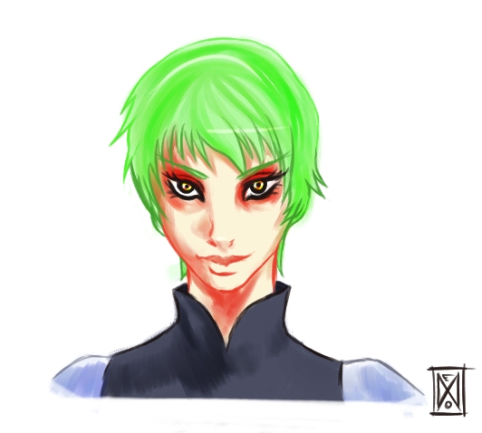 neonirvana, ribbons almark, gundam, gundam 00, non-web source, 00s, 1boy, bad anatomy, green hair, innovators, innovators (gundam 00), male focus, poorly drawn, solo