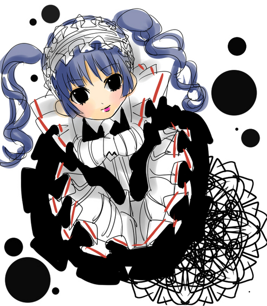 shinouji matsurika, maria holic, pixiv sample, resized, 00s, blue hair, maid