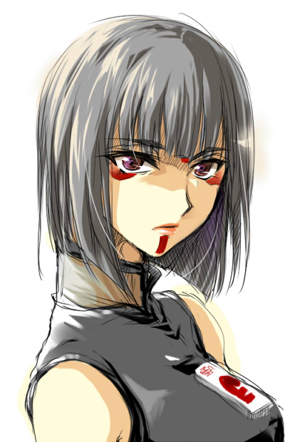 flieger, hinazuki ririna, beatmania iidx, bemani, bad id, bad pixiv id, grey hair, purple eyes, short hair, solo